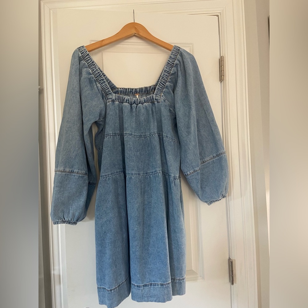 Free People Blue Jean Baby Doll Dress